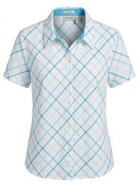 Cotton blend short-sleeve button-down shirt, St. John's Bay, size X-Large